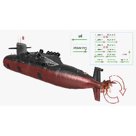 Jin Class Ballistic Missile Submarine Type 094 Rigged 3D model